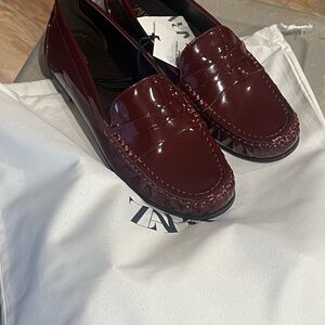 Zara Red Loafer Flats